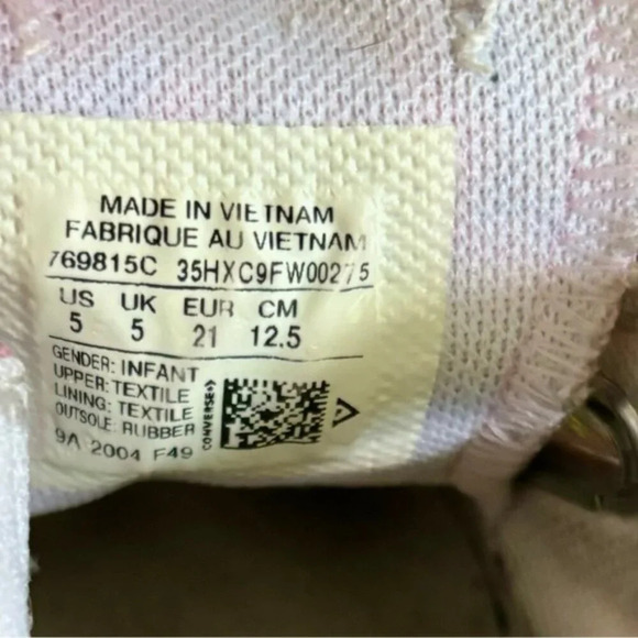 Converse| 5T Pink Unicorn Double Strap Low Top Baby Sneakers - Picture 5 of 6